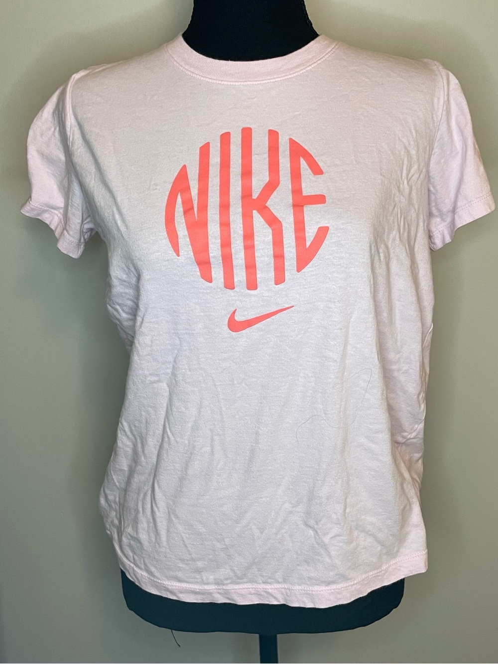 Nike Kid’s Light Pink Short Sleeve Tee with Coral Logo